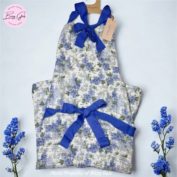 Laura Ashley LA Ashfield Floral Apron Dreamy Cotton Gauze